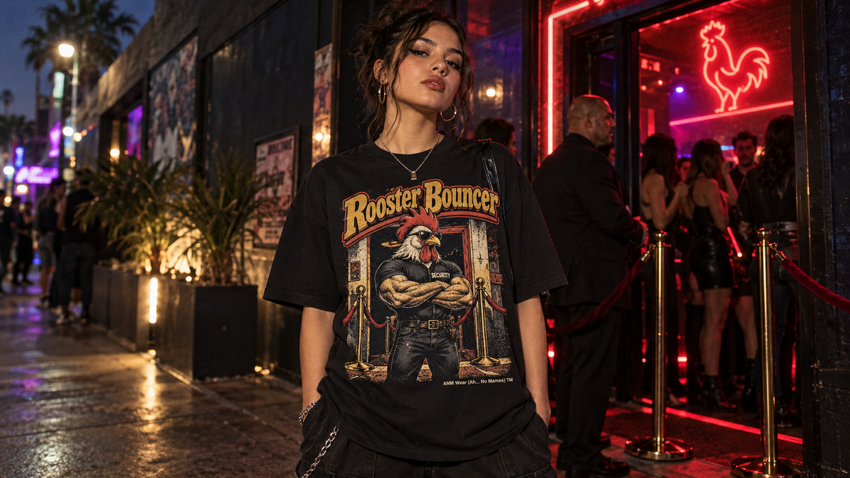 Playera Rooster Bouncer de ANM en modelo